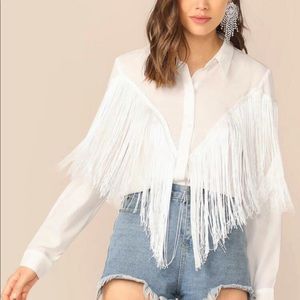 Fringe Button Down Top